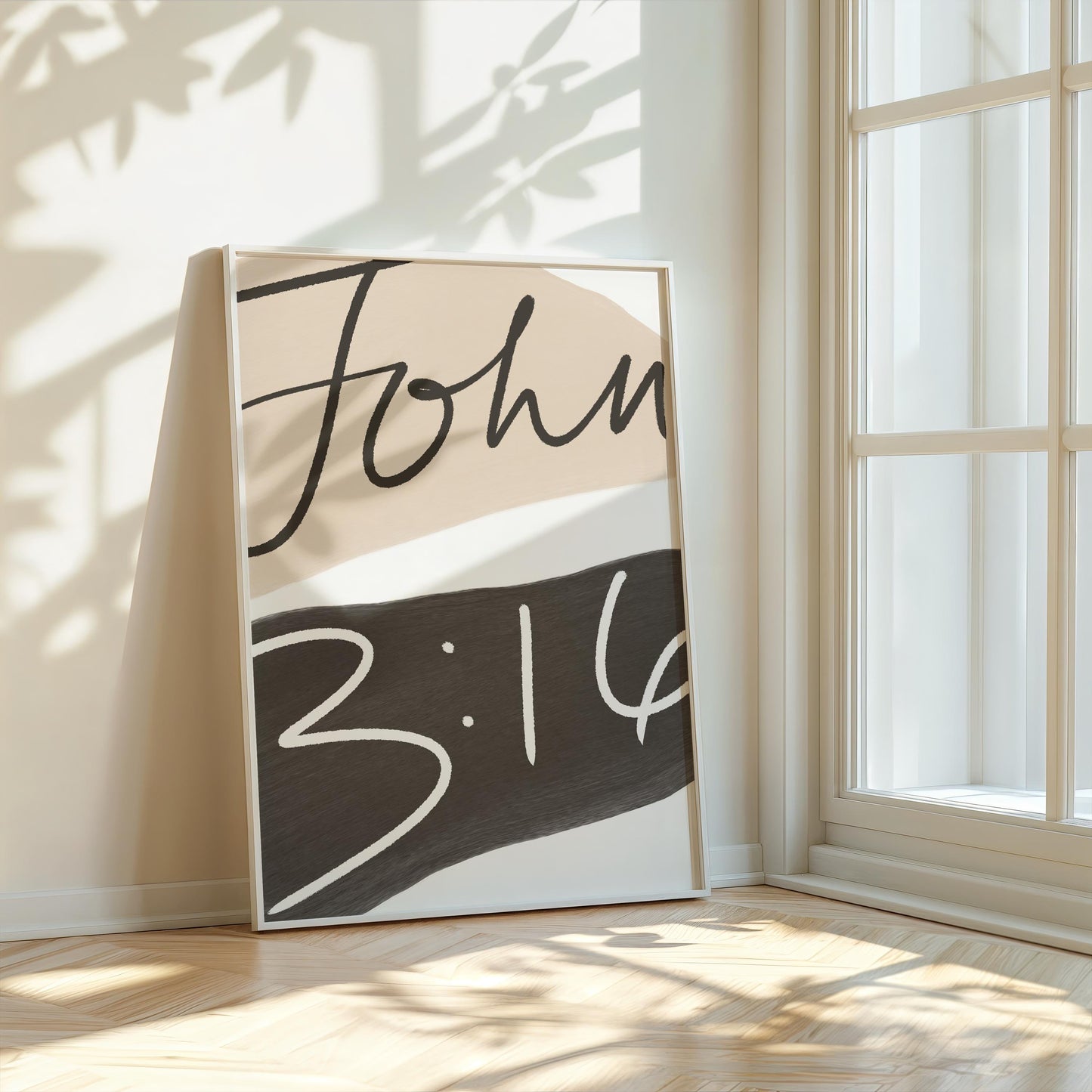 John 3:16 - For God So Loved The World - Black/Tan