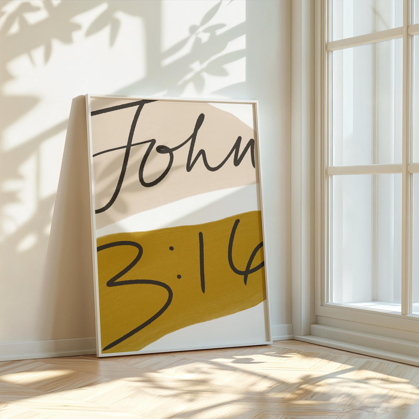 John 3:16 - For God So Loved The World - Gold/Beige