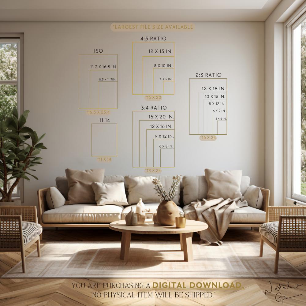 Digital print ratio size chart mockup for natalie grover shop printable faith based wall art