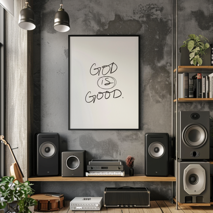 God is Good Printable | Black and White