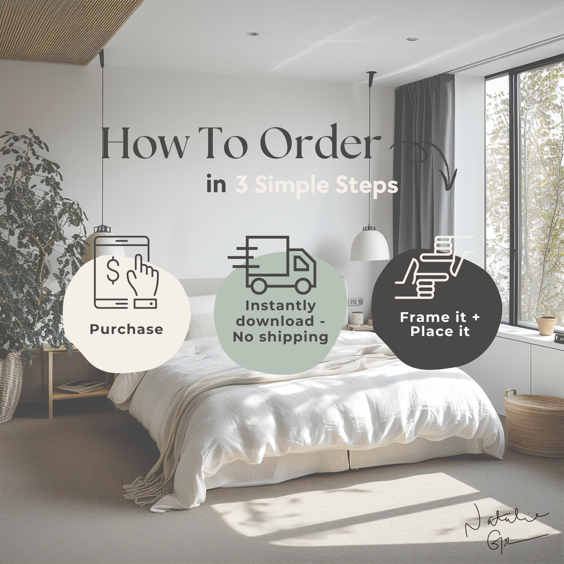 A "How To Order" in 3 simple steps at Natalie Grover Shop.