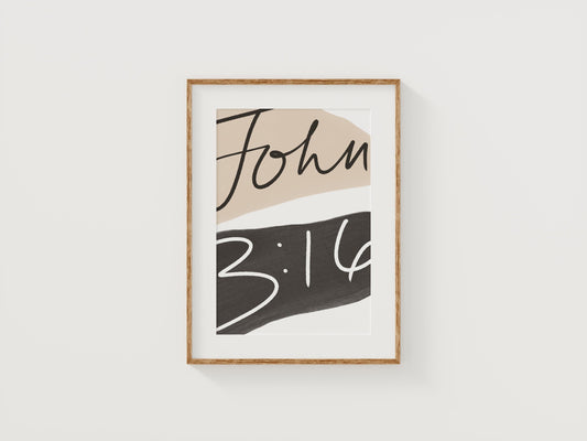 John 3:16 // For God So Loved The World - Black/Tan // Digital Download