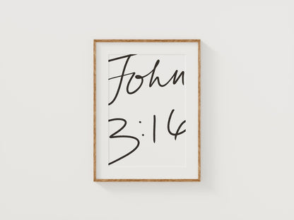 John 3:16 // For God So Loved The World - Black/White // Digital Download