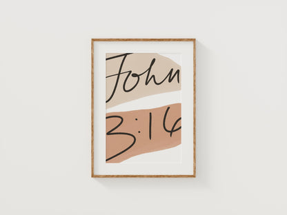 John 3:16 // For God So Loved The World - Tan/Peach // Digital Download